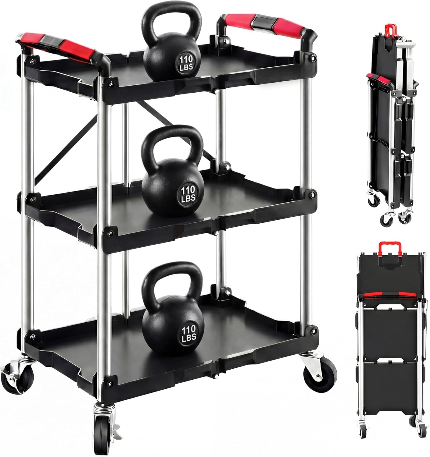 3-stöckiger faltbarer Rollwage – Workshop Tools Storage Bewertung und Preis
