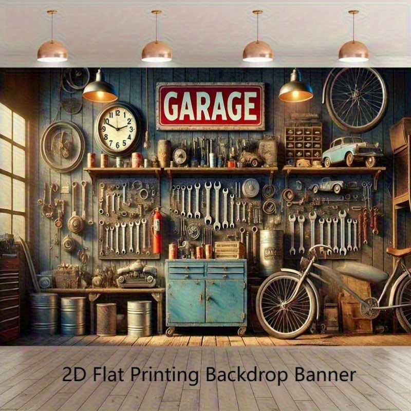Industrielle Garagen-Hintergru – Workshop Tools Wallpaper Bewertung und Preis