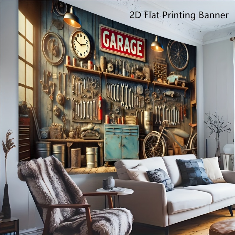 Industrielle Garagen-Hintergru – Workshop Tools Wallpaper Bewertung und Preis