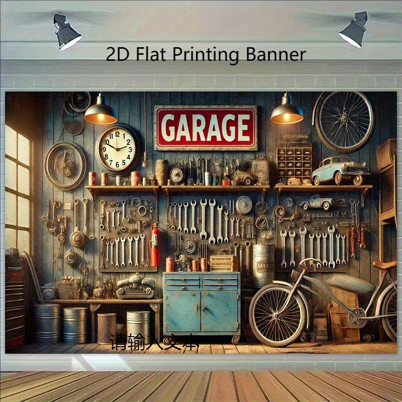 Industrielle Garagen-Hintergru – Workshop Tools Wallpaper Bewertung und Preis