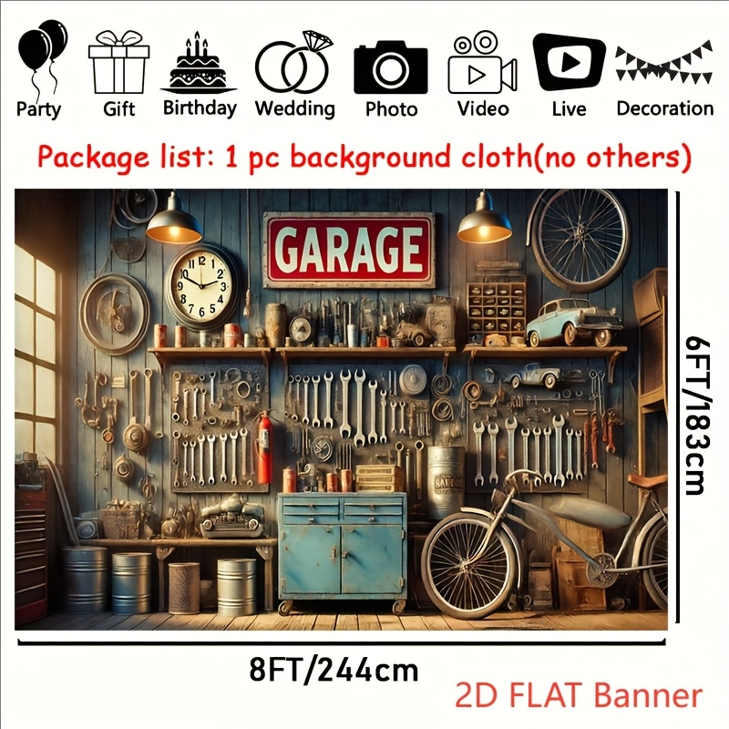 Industrielle Garagen-Hintergru – Workshop Tools Wallpaper Bewertung und Preis